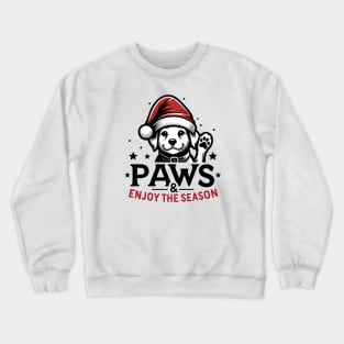 Santa Hat Puppy Holiday Greeting Crewneck Sweatshirt